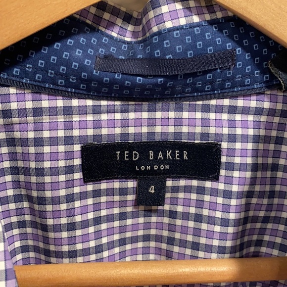 Ted baker purple and black plaid button down - Picture 2 of 6